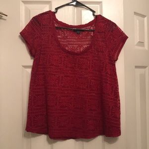 Red lace top Size S